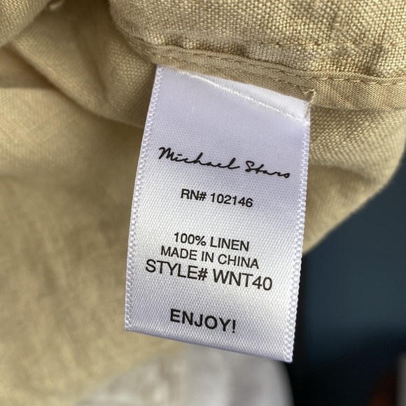 Michael Stars  100% Linen Light Khaki Jacket - Picture 12 of 14